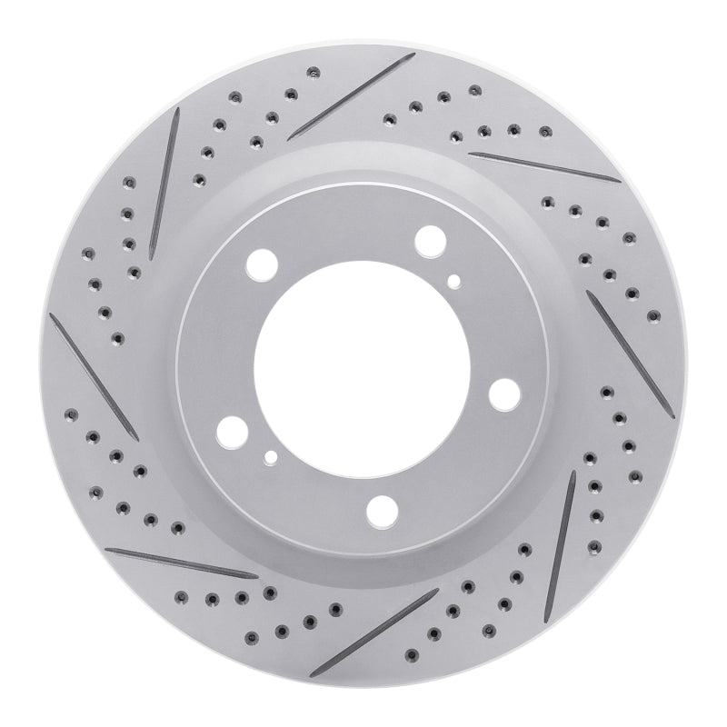R1 07-22 Lexus LX570 Front Left Drilled & Slotted Geo-Carbon Rotor