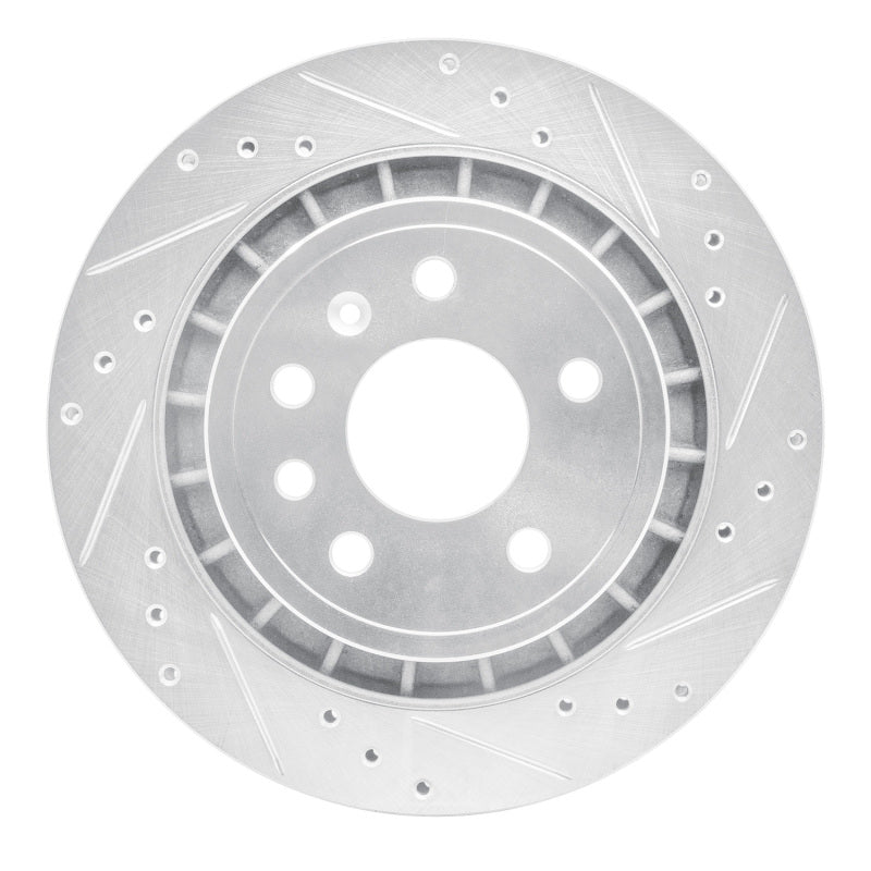 DFC 02-10 Saab 9-5 Rear Right Drilled & Slotted Silver Brake Rotor