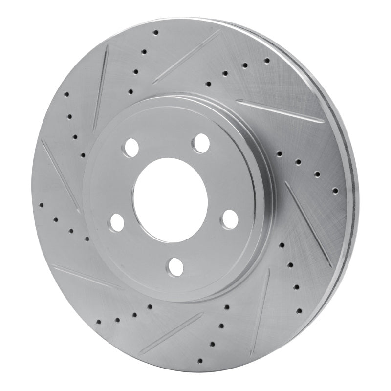 R1 03-11 Ford Crown Victoria Front Left Drilled & Slotted Silver Brake Rotor