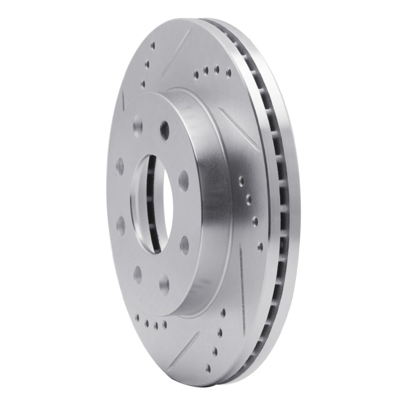 DFC 88-07 Dodge Colt Front Left Drilled & Slotted Silver Brake Rotor
