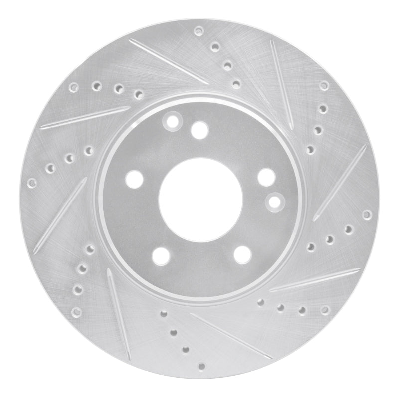 R1 96-11 Chrysler Crossfire Front Right Drilled & Slotted Silver Brake Rotor