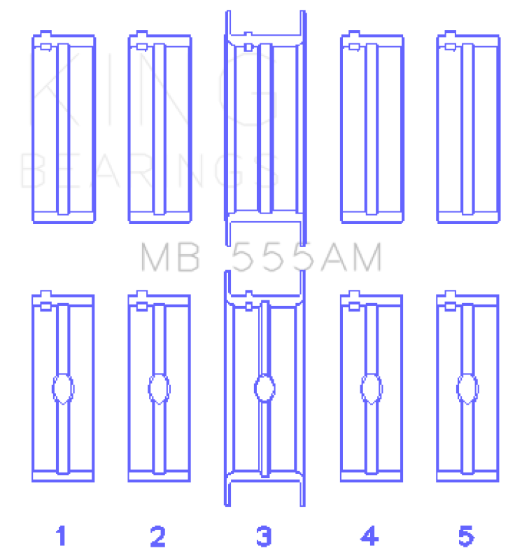 King Engine Bearings Chrysler 350/361/383/403 (Size 010) Main Bearing Set