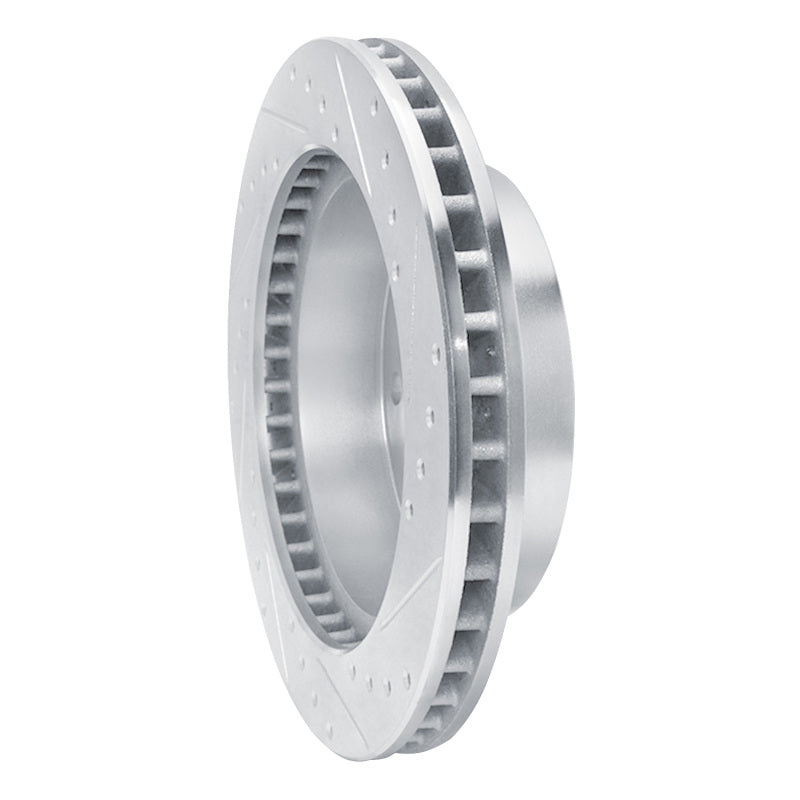 R1 95-99 Ford F-350 4WD (Excl Super Duty) Front Left Drilled & Slotted Silver Brake Rotor