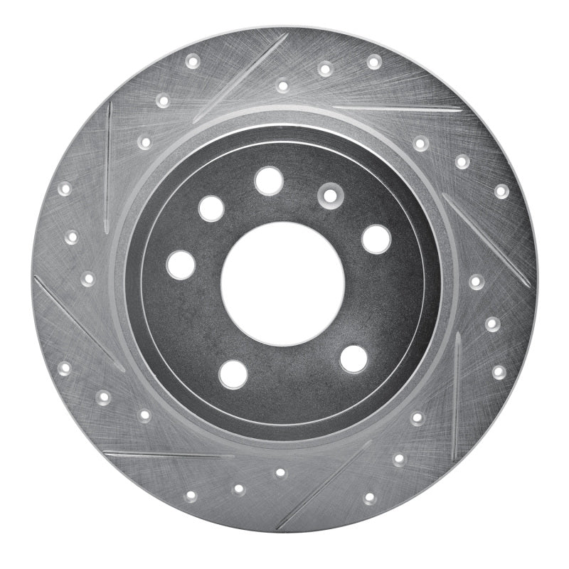 R1 99-10 Saab 9-5 Rear Left Drilled & Slotted Silver Brake Rotor