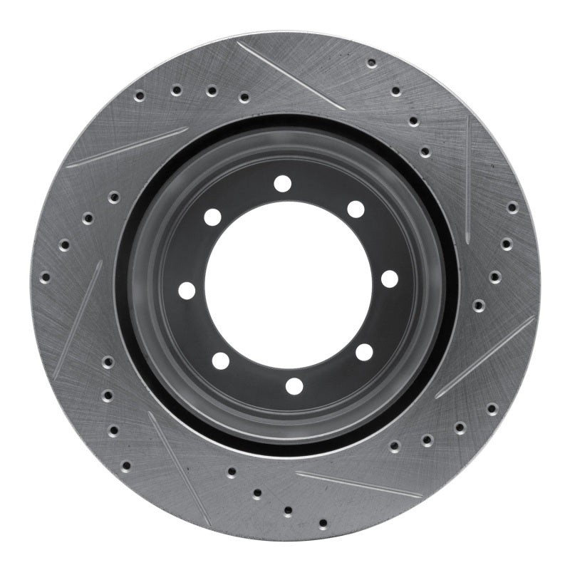R1 05-12 Ford F-350 Super Duty 2WD Rear Left Drilled & Slotted Silver Brake Rotor