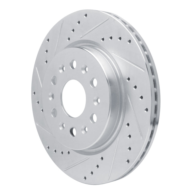 R1 17-25 Buick Enclave Rear Left Drilled & Slotted Silver Brake Rotor