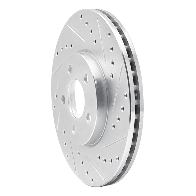 R1 01-10 Chrysler PT Cruiser Front Right Drilled & Slotted Silver Brake Rotor