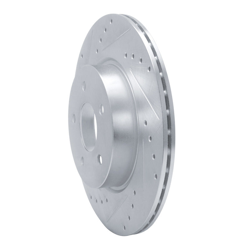 R1 19-24 Infiniti QX50 Rear Left Drilled & Slotted Silver Brake Rotor