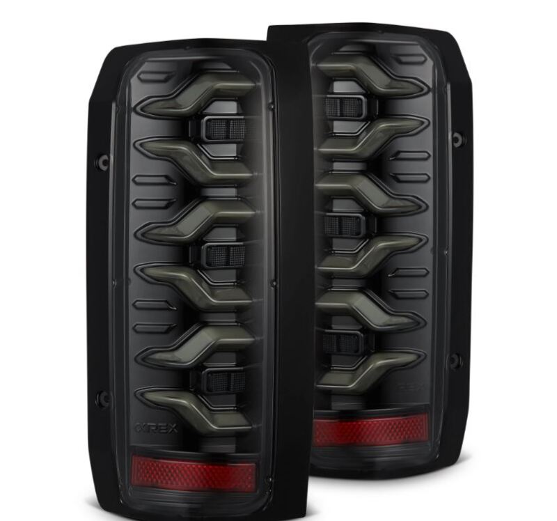 AlphaRex 87-96 Ford Bronco/F-150 Luxx-Series LED Tail Lights - Alpha-Black