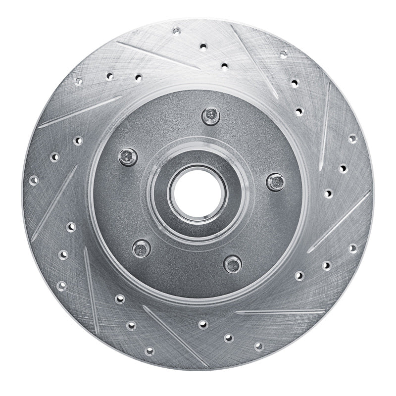 DFC 74-79 Ford Custom 500 Front Right Drilled & Slotted Silver Brake Rotor