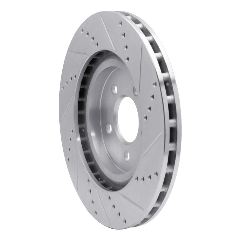 DFC 94-04 Ford Mustang Front Left Drilled & Slotted Silver Brake Rotor