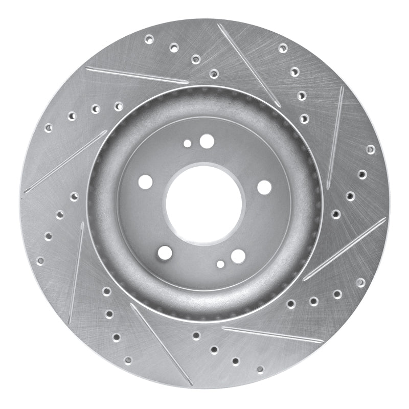DFC 18-23 Genesis G70 Front Left Drilled & Slotted Silver Brake Rotor