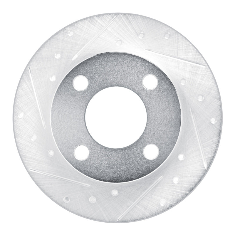 DFC 89-91 Audi 100 Rear Left Drilled & Slotted Silver Brake Rotor
