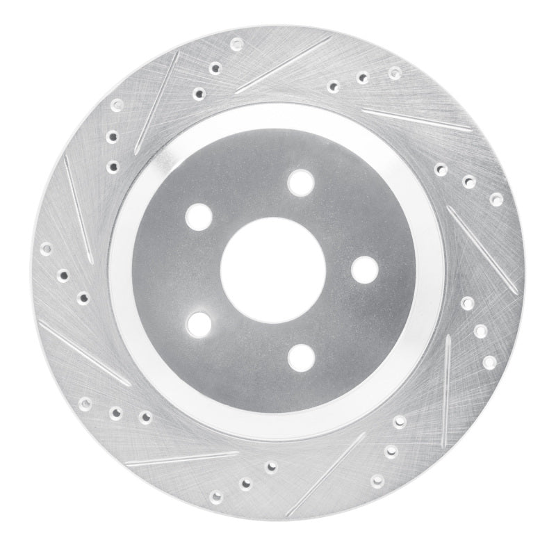 R1 04-07 Ford Freestar Rear Left Drilled & Slotted Silver Brake Rotor