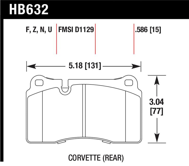 Hawk 06-10 VW Touareg Front / 09-11 Corvette Z06/ZR-1 (w/Carbon Ceramic Brake Package and Iron rotor