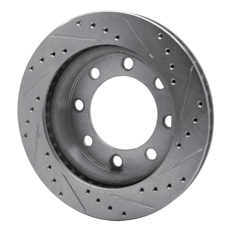R1 71-97 Dodge D300 Front Left Drilled & Slotted Silver Brake Rotor