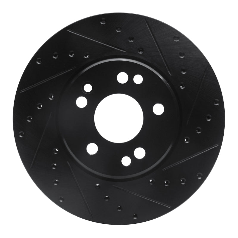 R1 90-98 Mercedes-Benz 300SL Front Right Drilled & Slotted Black Brake Rotor