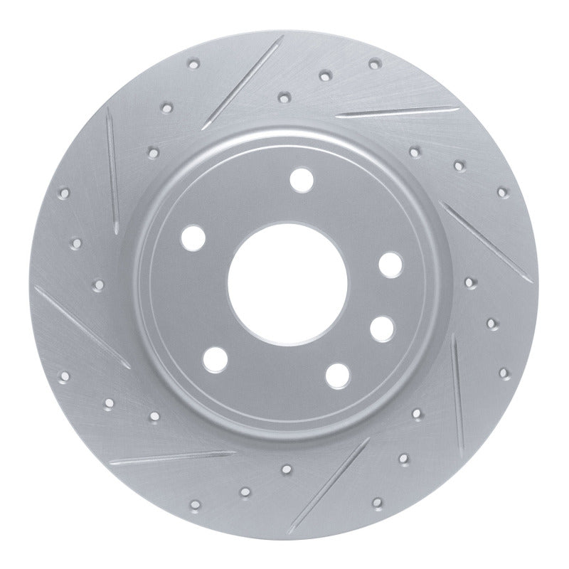 R1 17-25 Chrysler Grand Caravan Rear Left Drilled & Slotted Silver Brake Rotor