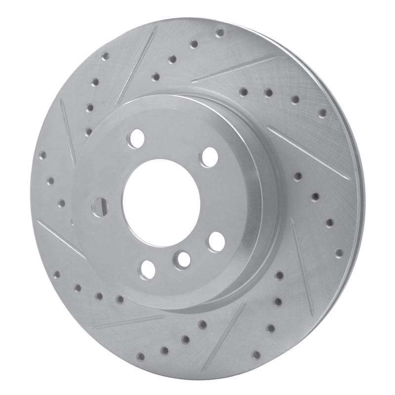 R1 04-10 BMW X3 Front Left Drilled & Slotted Silver Brake Rotor