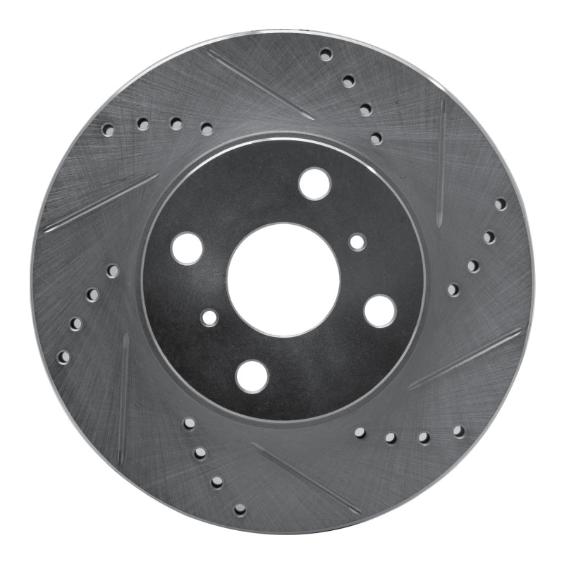 R1 04-06 Scion XA Front Right Drilled & Slotted Silver Brake Rotor