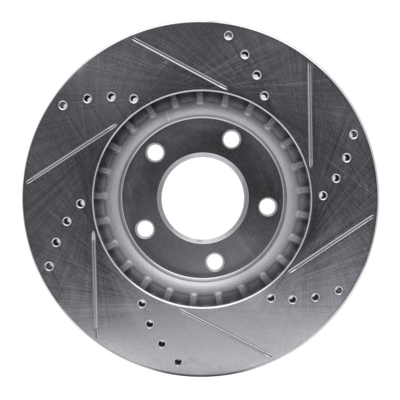 R1 07-08 Ford Edge Front Left Drilled & Slotted Silver Brake Rotor
