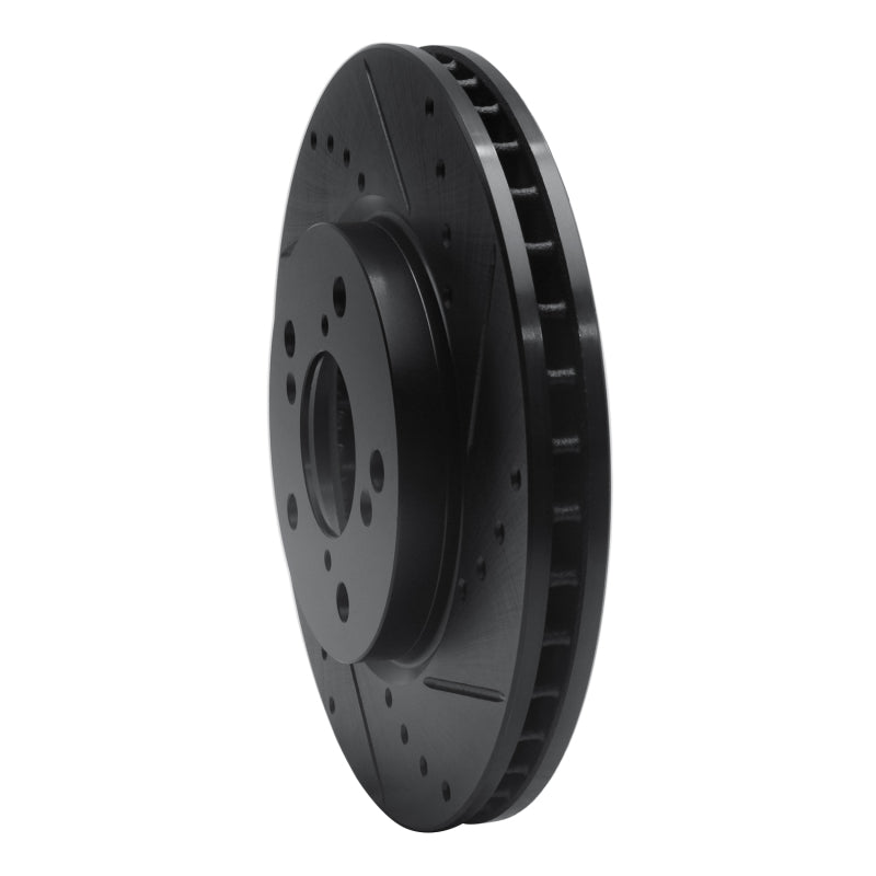 R1 05-10 Honda Odyssey Front Right Drilled & Slotted Black Brake Rotor