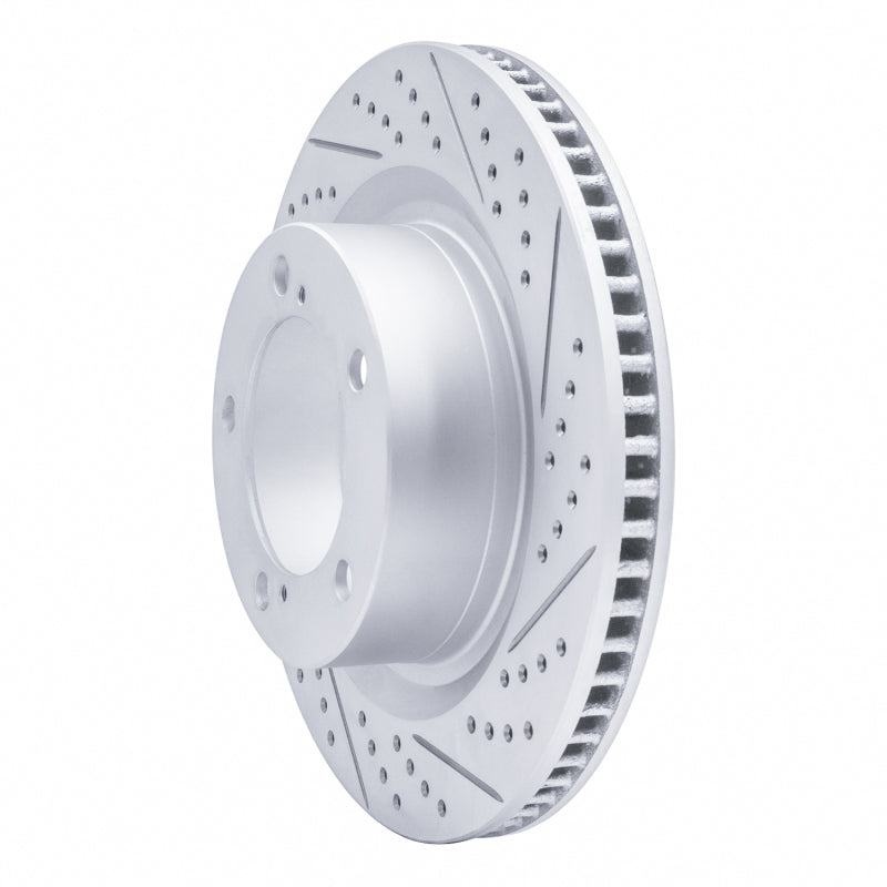 R1 07-22 Lexus LX570 Front Right Drilled & Slotted Geo-Carbon Rotor