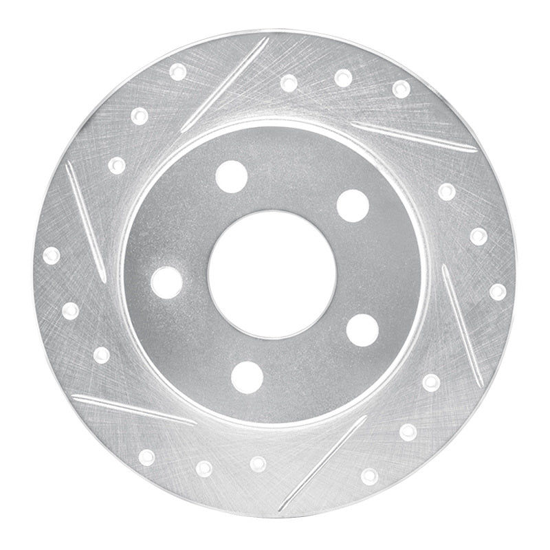 R1 93-05 Ford Taurus SHO Rear Left Drilled & Slotted Silver Brake Rotor