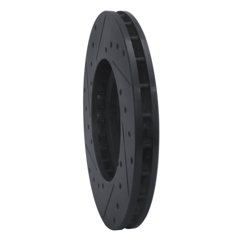 R1 87-88 Toyota Pickup Front Right Drilled & Slotted Black Brake Rotor