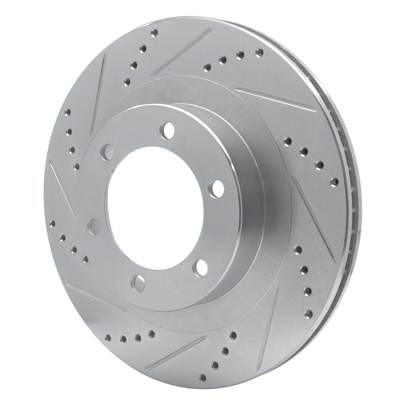 R1 03-09 Lexus GX470 Front Left Drilled & Slotted Silver Brake Rotor