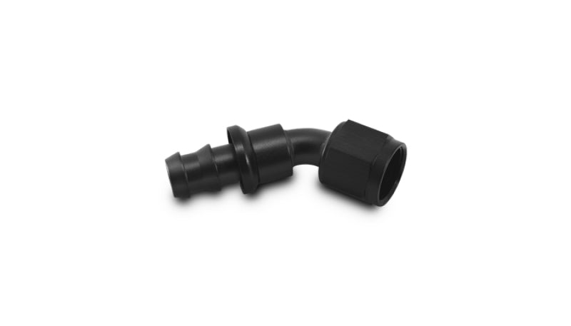 Vibrant -12AN Push-On 45 Deg Hose End Fitting - Aluminum