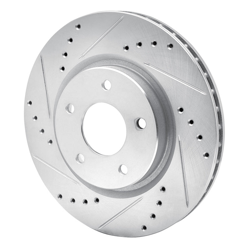 DFC 14-23 Nissan Rogue Sport Front Left Drilled & Slotted Silver Brake Rotor