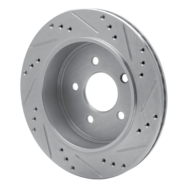 R1 03-11 Ford Crown Victoria Rear Left Drilled & Slotted Silver Brake Rotor