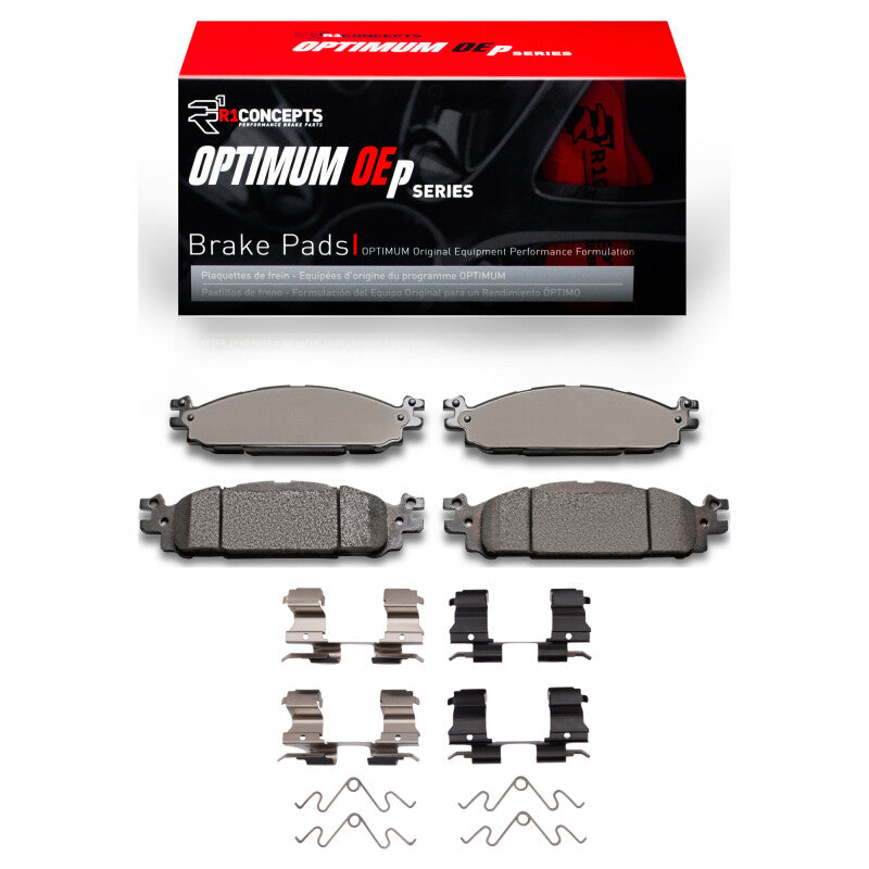 R1 11-19 Ford Taurus (Excl SHO) Front Optimum OE Brake Pads & Hardware Kit