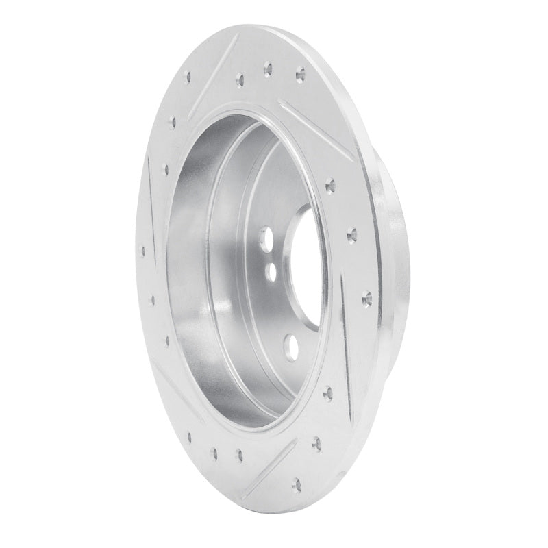 R1 83-95 Mercedes-Benz 300CE Rear Right Drilled & Slotted Silver Brake Rotor