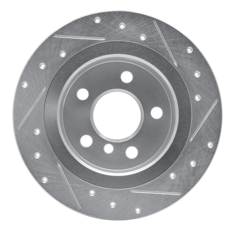 R1 14-25 BMW i3 Rear Left Drilled & Slotted Silver Brake Rotor