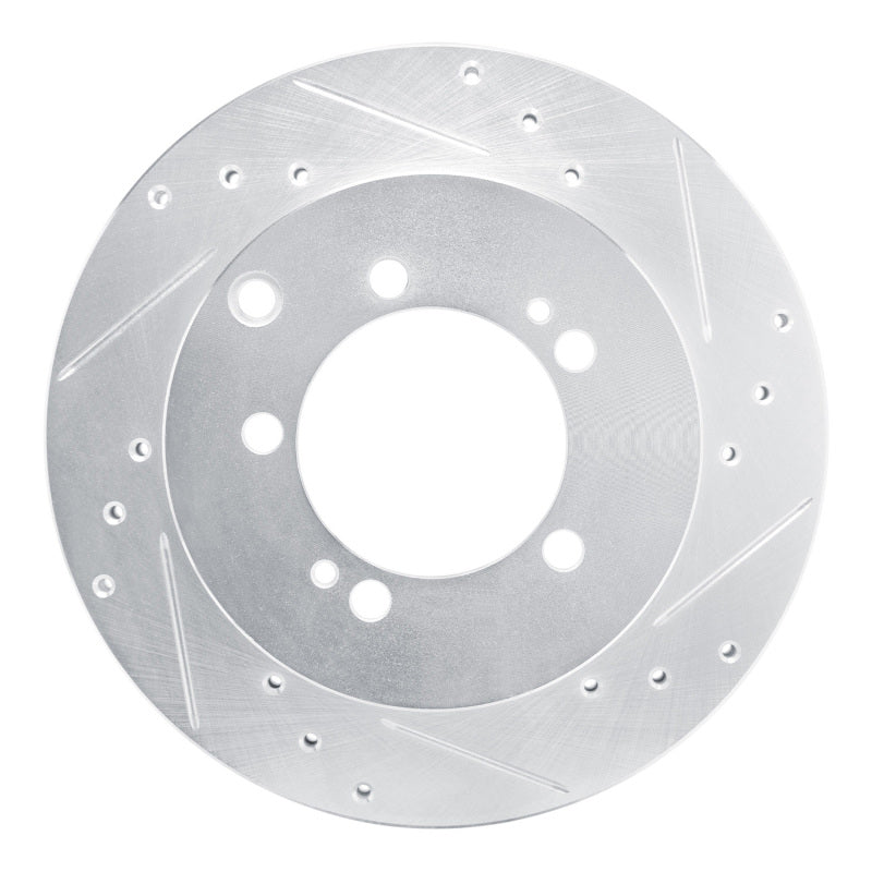 DFC 92-96 Mitsubishi Diamante Rear Right Drilled & Slotted Silver Brake Rotor