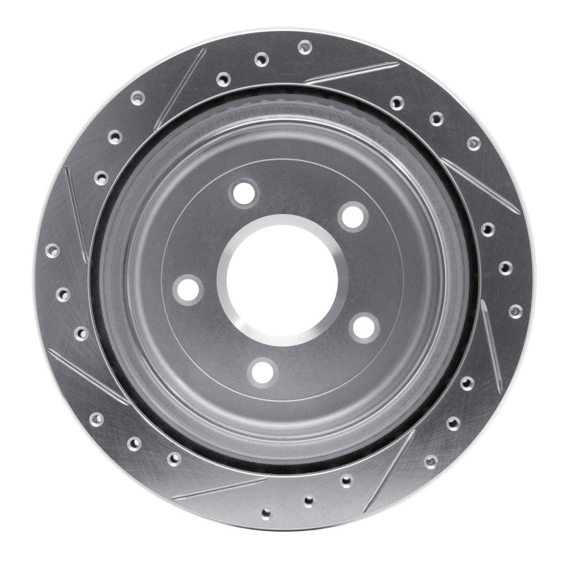 R1 97-13 Cadillac XLR Rear Right Drilled & Slotted Silver Brake Rotor