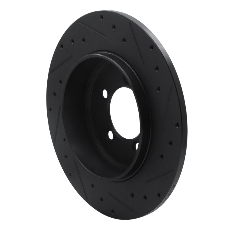 R1 03-05 Lincoln AVIATOR Rear Left Drilled & Slotted Black Brake Rotor