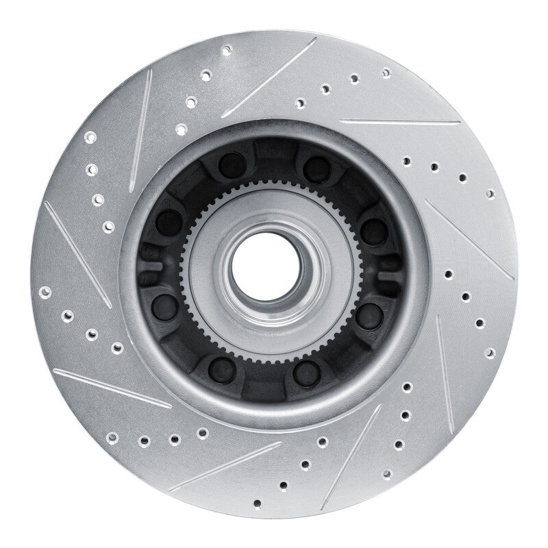 R1 08-25 Ford E-350 Super Duty Front Right Drilled & Slotted Silver Brake Rotor