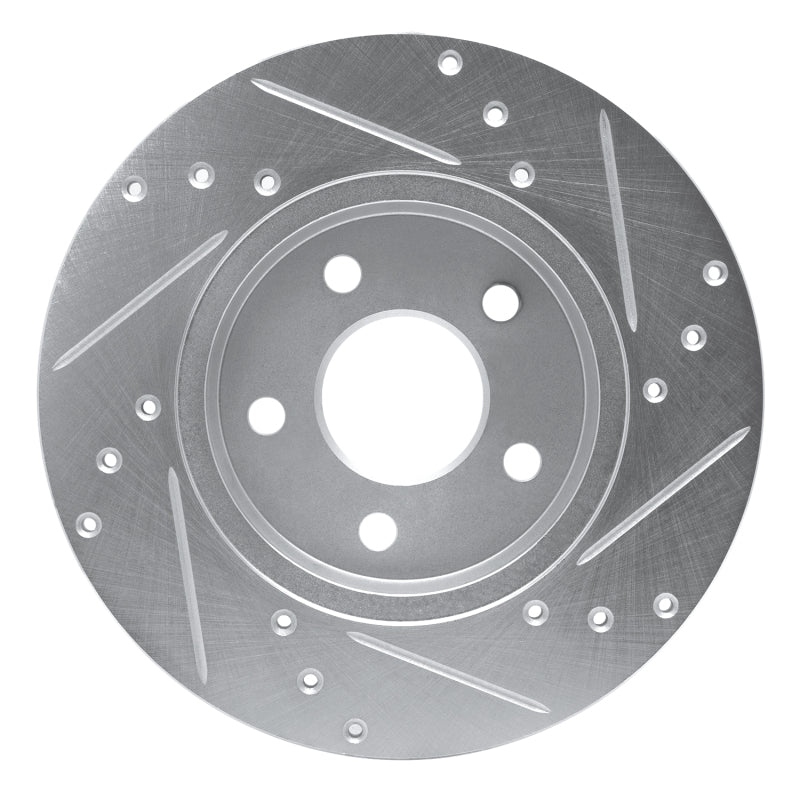 R1 01-08 Ford Mondeo (Mexico) Rear Left Drilled & Slotted Silver Brake Rotor