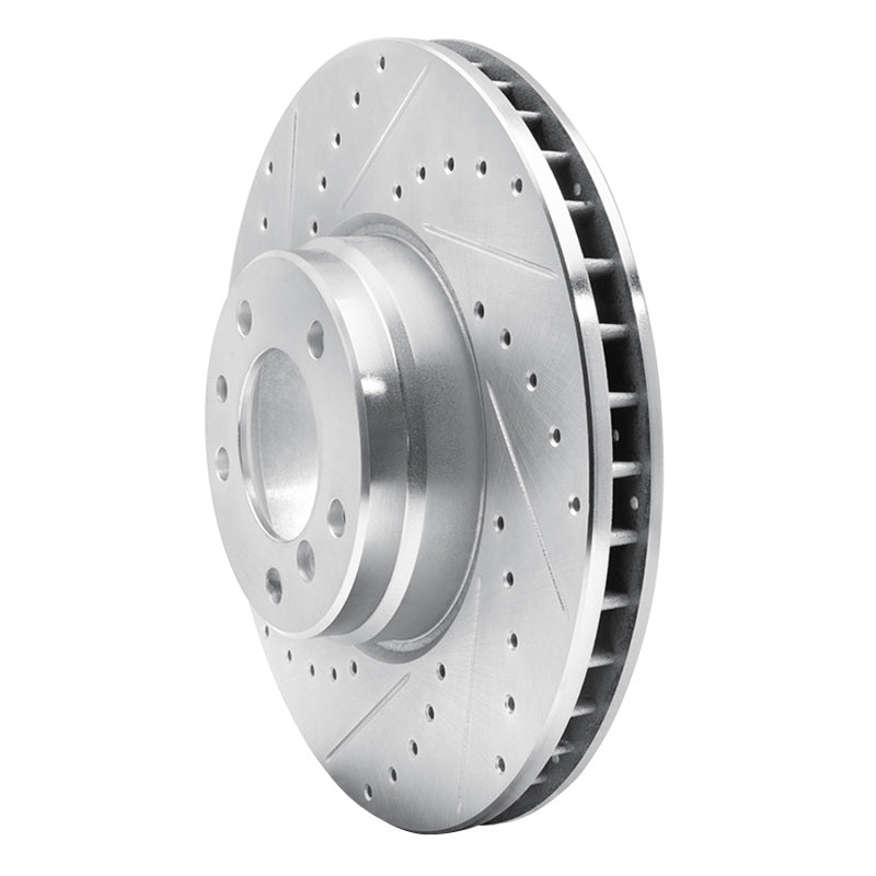 DFC 95-01 BMW 750iL Front Left Drilled & Slotted Silver Brake Rotor
