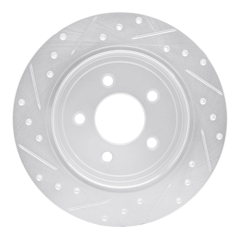 DFC 91-95 Ford Crown Victoria Rear Right Drilled & Slotted Silver Brake Rotor