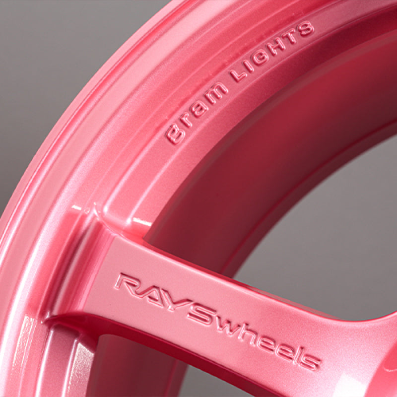 Gram Lights 57DR 18x9.5 +38 5x100 Sakura Pink Wheel (w/ Center Cap & No. 21 BK Air Valve)