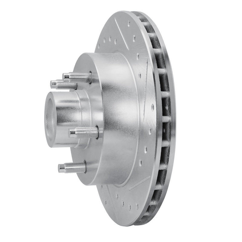 R1 86-92 Ford BRONCO II Front Right Drilled & Slotted Silver Brake Rotor
