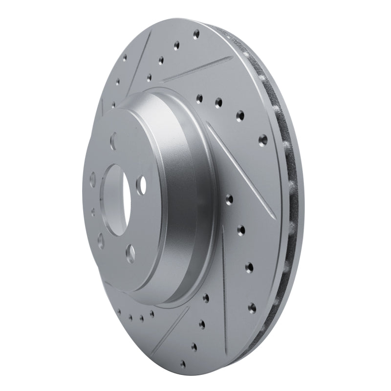 R1 17-25 Tesla Model 3 Front Left Drilled & Slotted Silver Brake Rotor
