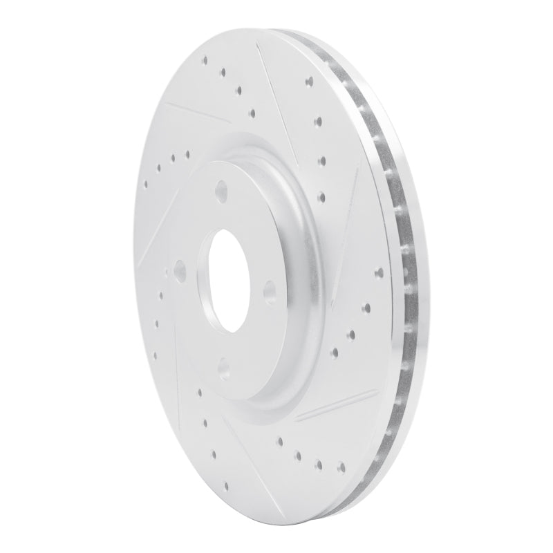 R1 18-22 Ford Ecosport Front Right Drilled & Slotted Silver Brake Rotor