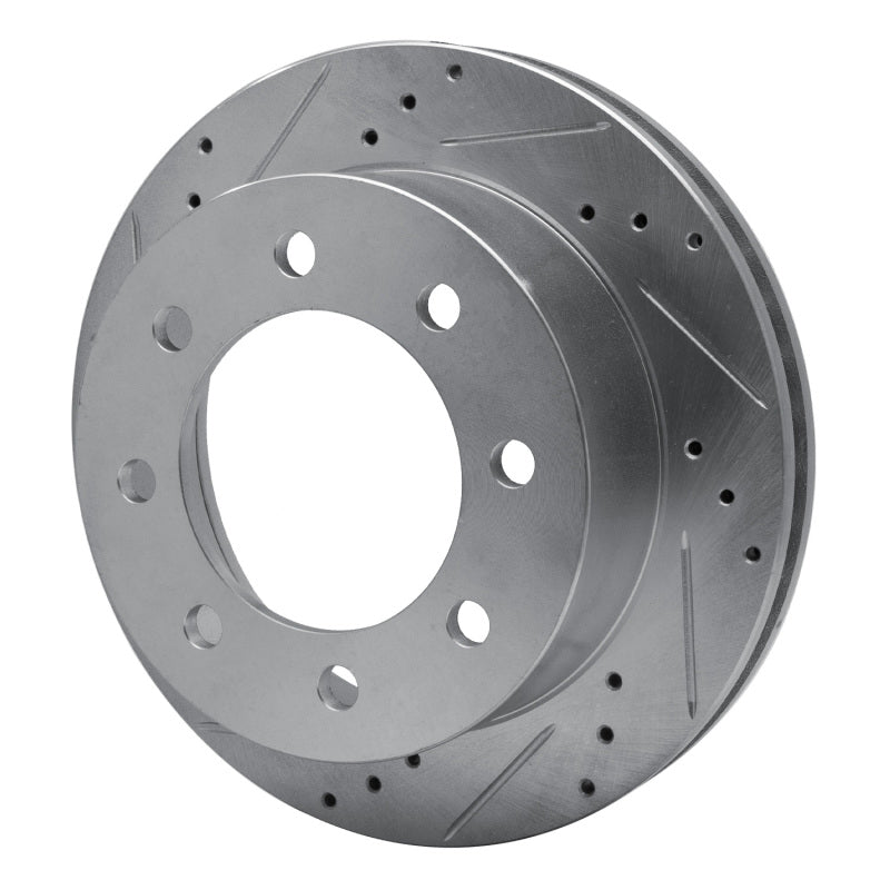 R1 00-02 Dodge Ram 3500 Front Left Drilled & Slotted Silver Brake Rotor