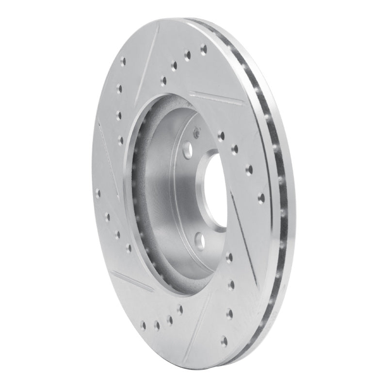 R1 94-02 Mazda Miata Front Right Drilled & Slotted Silver Brake Rotor
