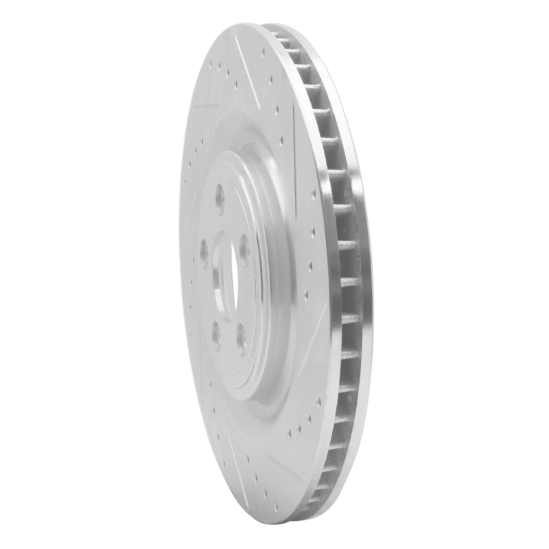 R1 08-09 Jaguar XKR Left Rear Drilled & Slotted Silver Brake Rotor